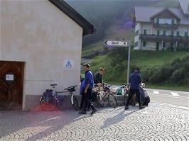Preparing to leave Hospental Youth Hostel